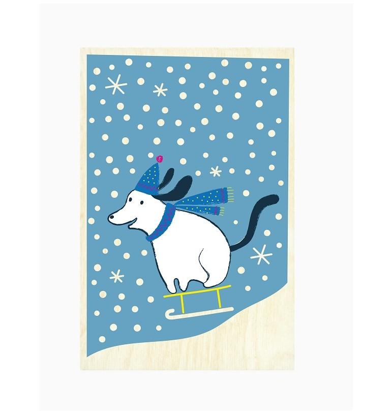 carte-de-voeux-en-bois-chien-noel